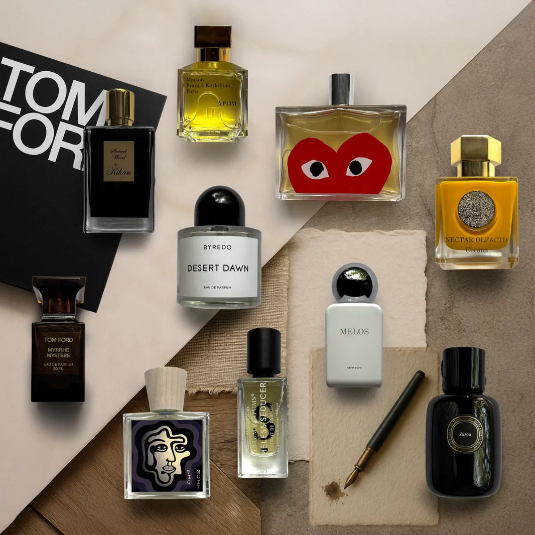 Bild mit Parfums passend zum Thema der Kolumne