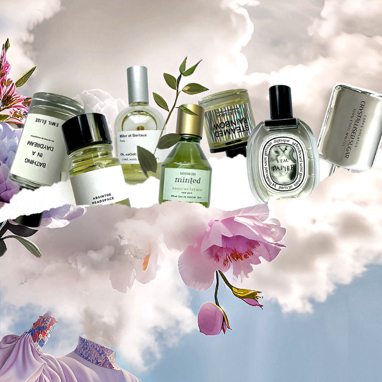 Auswahl an Parfums passend zum Thema der Kolumne