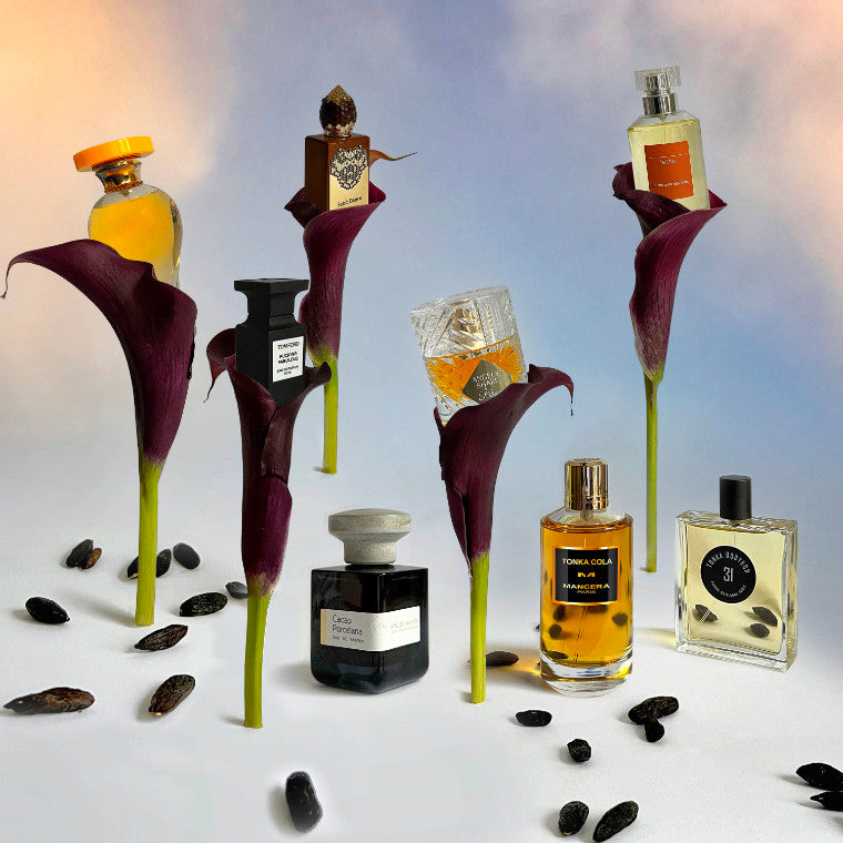 Auswahl an Parfums passend zum Thema der Kolumne