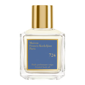 Maison Francis Kurkdjian Paris - 724 - Body Oil in klarem Glasflakon mit goldfarbenem Verschluss und blaue Etikette