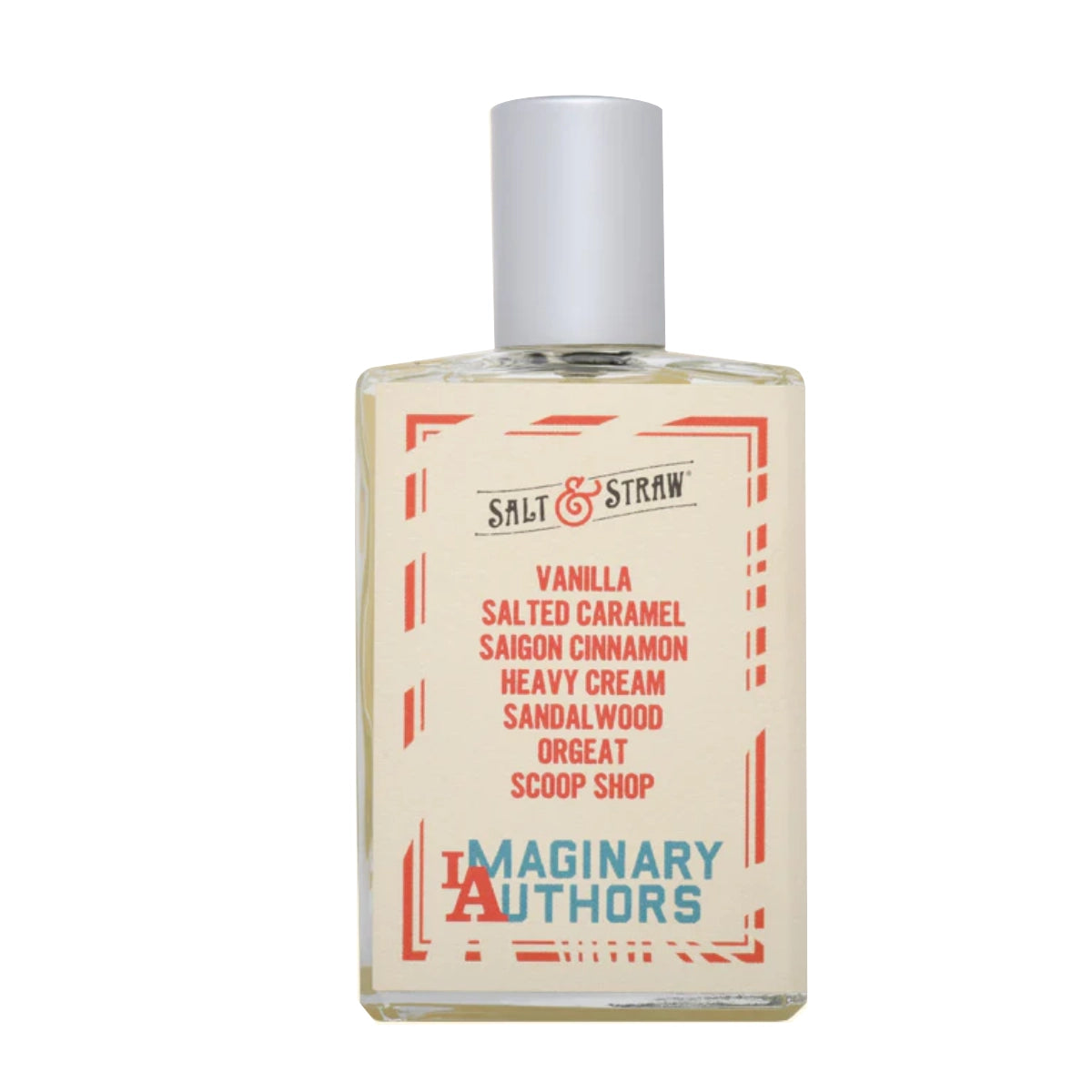 Imaginary Authors - A Whiff of Wafflecone Parfumflakon mit minimalistischer Beschriftung und silbernem Deckel auf weißem Hintergrund