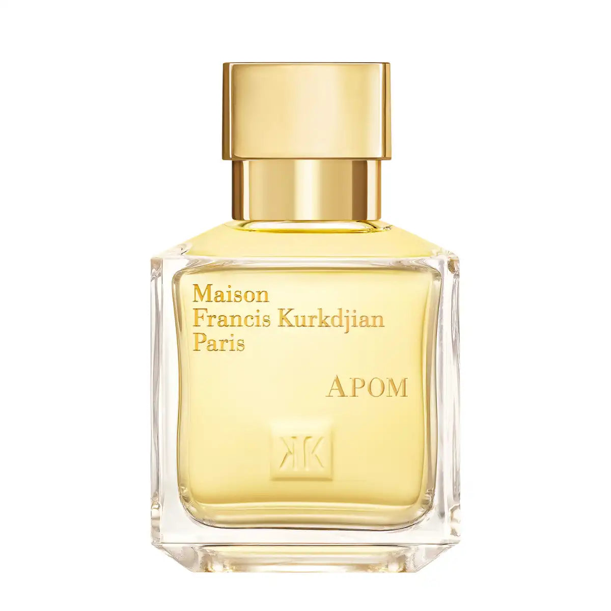 Maison Francis Kurkdjian Paris - Apom Parfümflakon mit goldenem Verschluss und zartgelber Flüssigkeit in elegantem Design