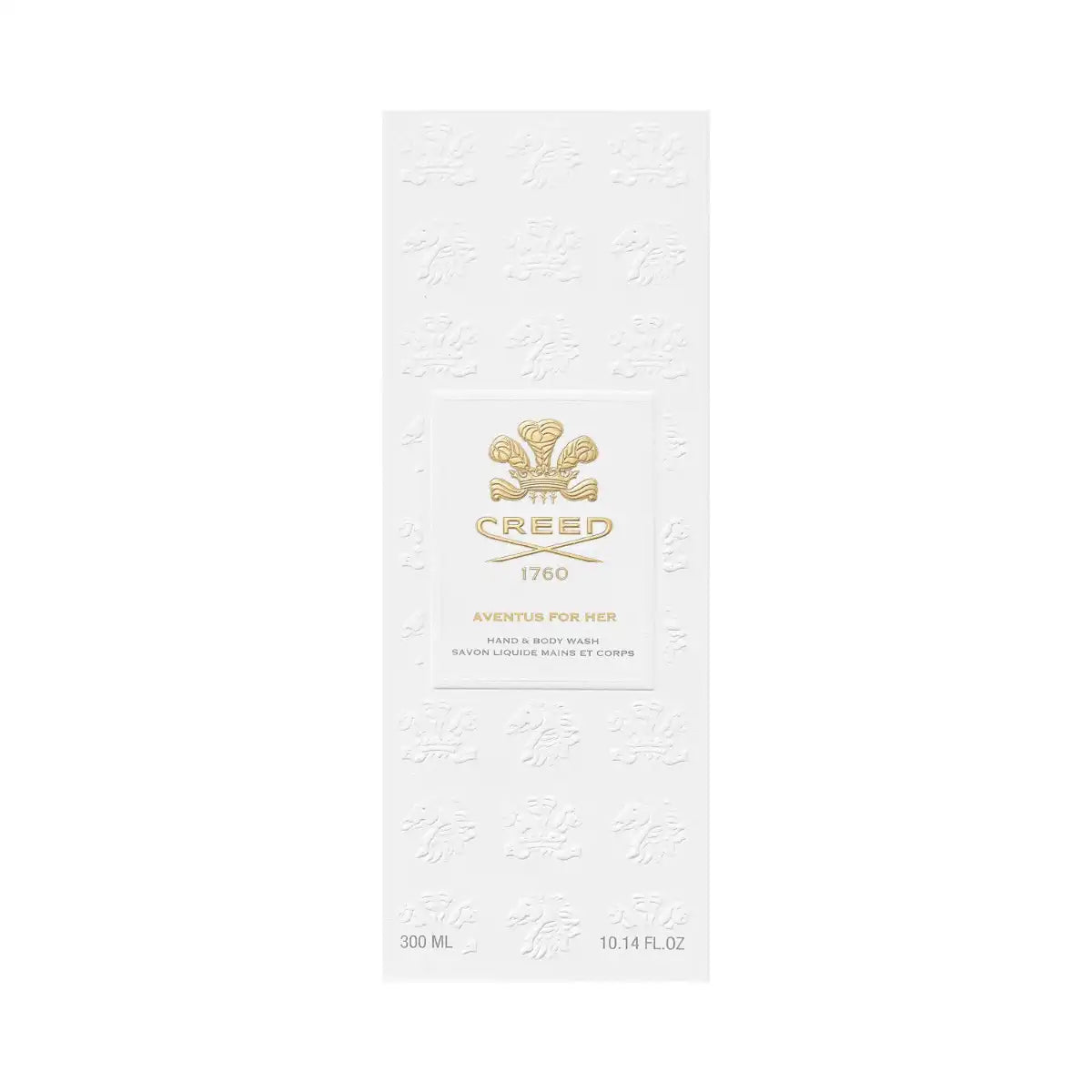 Creed - Aventus for Her - Hand & Body Wash in edler weißer Verpackung mit goldfarbenem Logo und feiner Prägung für sanfte Pflege