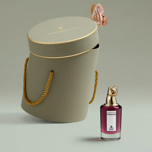 Penhaligon's - Portraits - Bewitching Yasmine elegant violetter Flakon mit goldenem Katzenkopfverschluss und stilvoller Geschenkbox