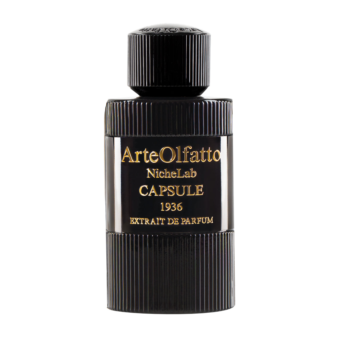 ArteOlfatto - Capsule 1936 Parfumflakon in dunklem, strukturiertem Design mit goldfarbener Schrift elegant präsentiert