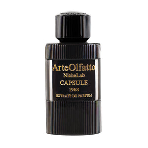 ArteOlfatto - Capsule 1968 Parfümflakon in elegantem schwarzen Design mit goldener Schrift und markanter Struktur