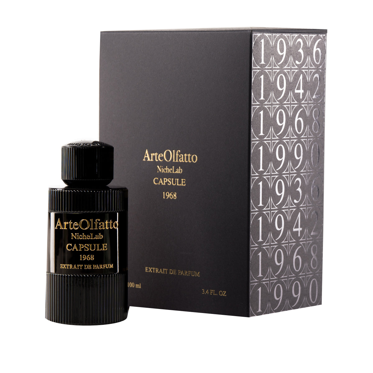 ArteOlfatto - Capsule 1968 Parfümflakon in elegantem schwarzen Design mit goldener Prägung und passender Verpackung