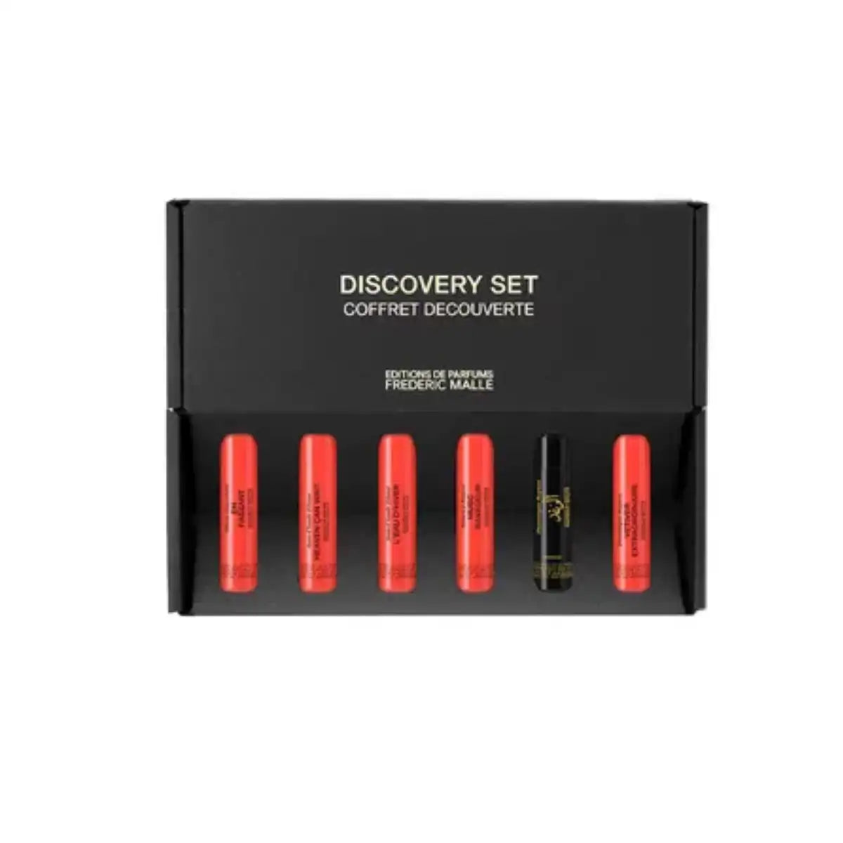 Frédéric Malle - Discovery Set - Mysterious mit sechs farblich differenzierten Miniatur-Duftflakons in schwarzer Geschenkbox
