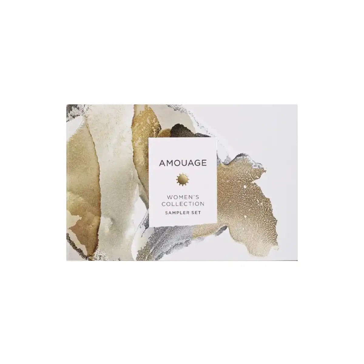Amouage - Women's Collection - Discovery Set mit abstraktem gold-weißem Design auf hochwertiger Verpackung