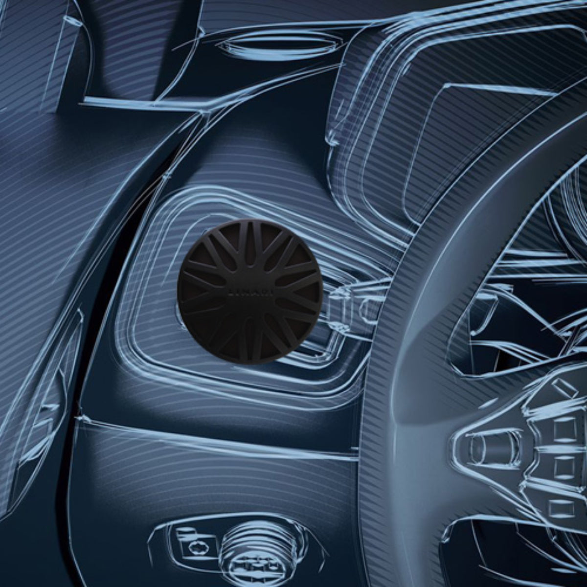 LINARI - Car Diffusor - Ebano stilvoller, schwarzer Autoduftspender mit modernem, geometrischem Design im Fahrzeuginterieur