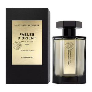 L'Artisan Parfumeur - Les Merveilles - Fables d'Orient Duftflakon mit goldfarbenem Etikett und schwarzer Verpackung