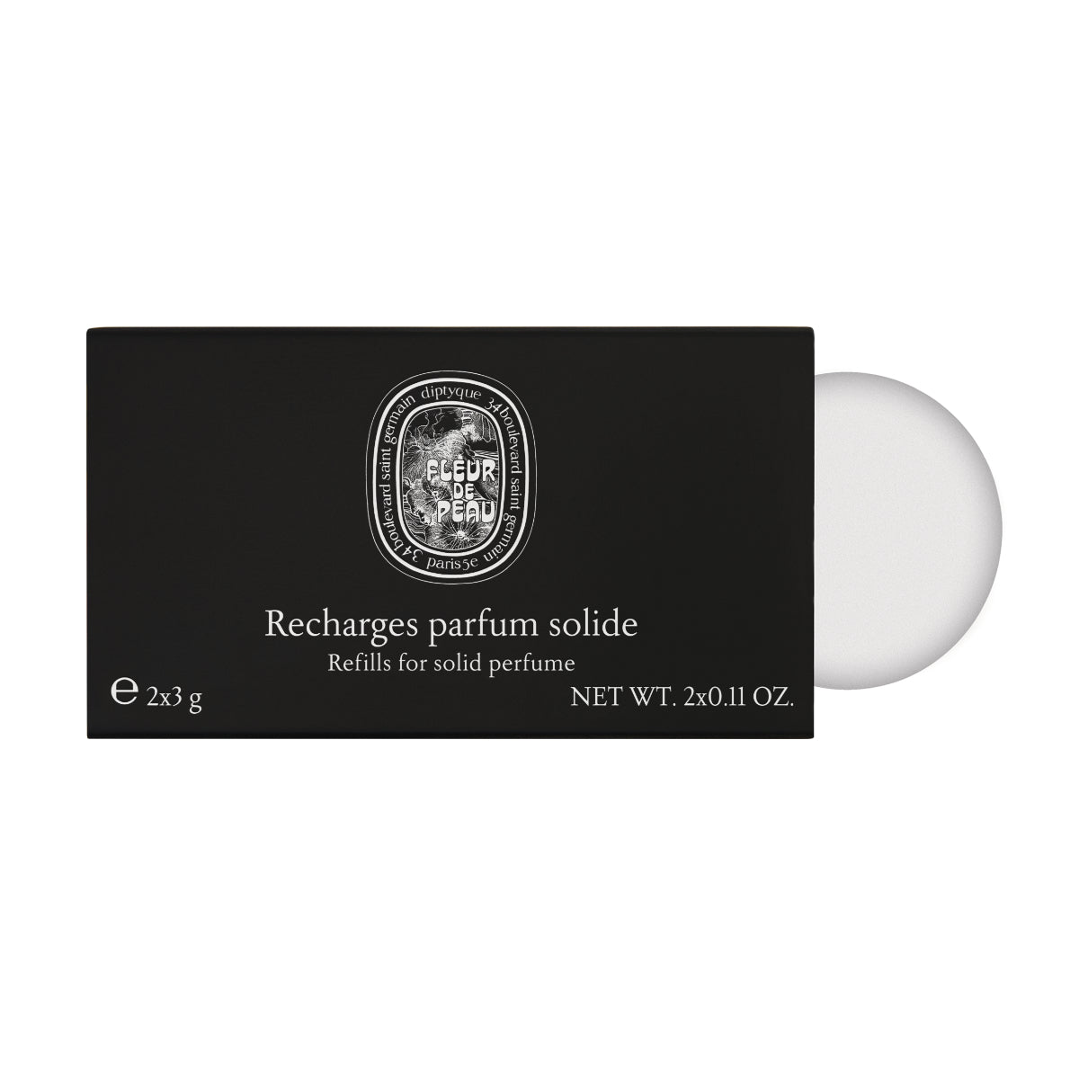 Diptyque - Fleur de Peau - Solid Perfume - Refill Verpackung mit zwei festen Parfum-Nachfüllungen in schwarzer Box