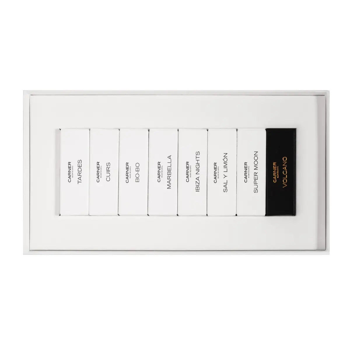 Carner Barcelona - Our Bestsellers Discovery Set mit sieben eleganten Parfumproben in weißem Präsentationsetui