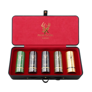 Pana Dora Sweden - Travel Set - Black mit fünf edlen Parfum-Flakons harmonisch im schwarzen Etui arrangiert