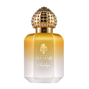 Parfums d'Elmar - Amalaya Parfümflakon mit gold-weißem Farbverlauf und dekorativem, strukturiertem Verschluss