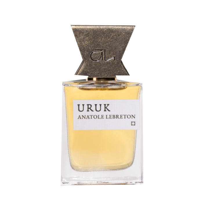 Anatole Lebreton - Artefacts - Uruk Parfumflakon mit markantem, antik anmutendem Verschluss auf weißem Hintergrund