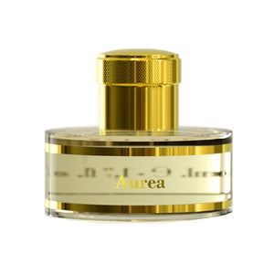 Pantheon Roma - Aurea edler Flakon mit goldglänzendem Verschluss und elegantem Design vor weißem Hintergrund