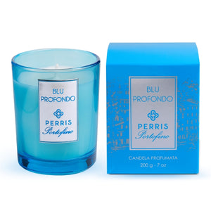 Perris Monte Carlo - Portofino - Blu Profondo - Duftkerze in blauem Glas mit frischer und strahlender Ausstrahlung