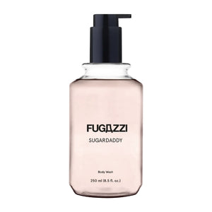 Fugazzi - Sugardaddy - Bodywash in klarem Flakon mit schwarzem Spender, süßer Duft mit charaktervoller Note