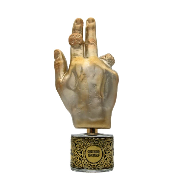 Filippo Sorcinelli - Memento - Chiesa d'oro kunstvoll gestalteter goldener Handflakon mit filigranen Details