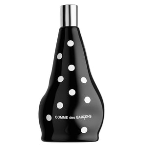 Comme des Garçons - DOT Flakon mit schwarzer, unregelmäßiger Form und weißen Punkten vor weißem Hintergrund