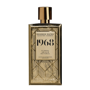 Rosendo Mateu - Olfactory Journeys - 1968 Parfum in goldfarbenem, geometrisch strukturiertem Flakon mit schwarzer Typografie