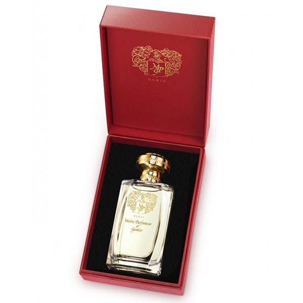 Maître Parfumeur et Gantier - Fraîcheur Muskissime edler Flakon mit goldenem Verschluss in roter Geschenkbox.