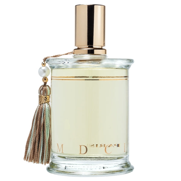 Parfums MDCI Paris - Le Barbier de Tanger Flakon mit goldenem Verschluss und dekorativer Quaste vor weißem Hintergrund