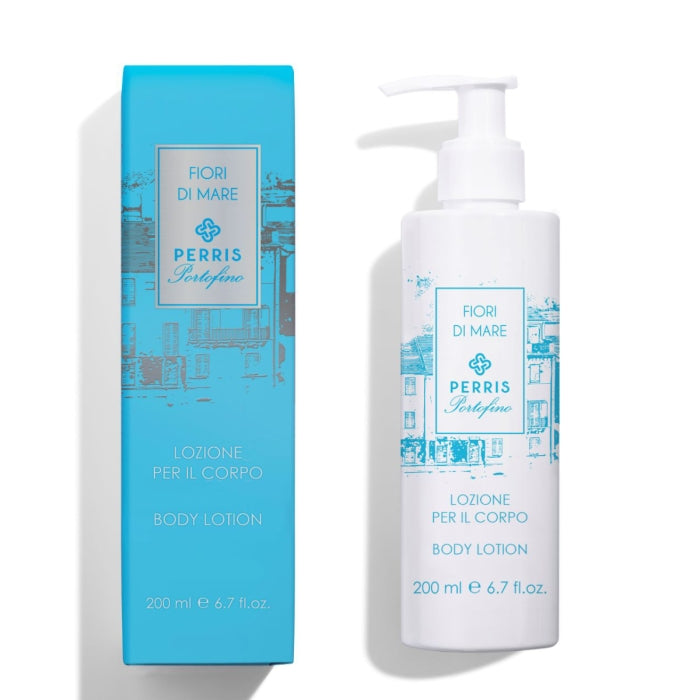 Perris Portofino - Fiori Di Mare - Body Lotion in weißer Flasche mit blauem Design für geschmeidige und gepflegte Haut