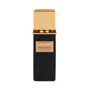 Gritti - Parfum Privée - Duchessa Parfumflakon mit schwarzem Samt und goldener Kappe, edle Optik und klarer Schriftzug