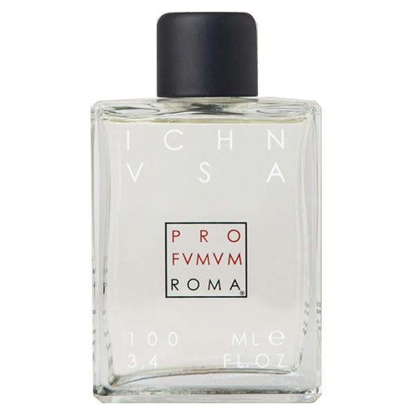 Profumum Roma - Ichnusa Parfumflakon aus klarem Glas mit schwarzem Verschluss und minimalistischem Design