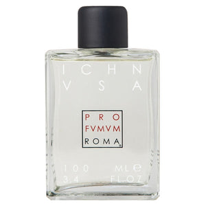 Profumum Roma - Ichnusa Parfumflakon aus klarem Glas mit schwarzem Verschluss und minimalistischem Design
