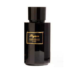 Imperial Parfums - Ilyan Flakon in tiefschwarzem Design mit elegantem goldfarbenem Etikett und luxuriöser Ausstrahlung
