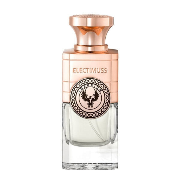 Electimuss - Imperium Flakon mit kupferfarbenem Verschluss und klarer Glasflasche, elegante Herrenkomposition sichtbar