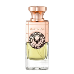 Electimuss - Jupiter Parfümflakon mit kupferfarbenem Verschluss und transparentem Glas mit bernsteinfarbener Flüssigkeit