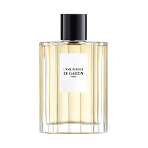 Le Galion - L'Âme Perdue Parfumflakon mit klarer Form und schwarzem Verschluss vor weißem Hintergrund