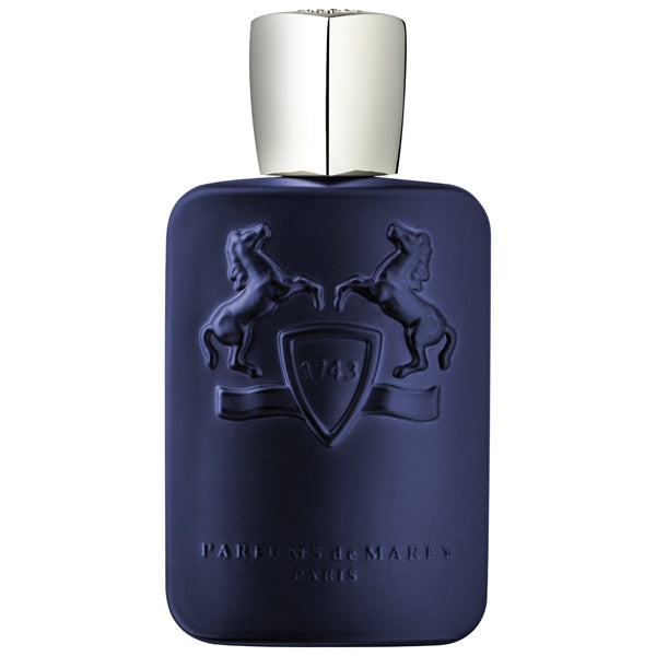 Parfums de Marly - Layton elegante Flasche in tiefblau mit silbernem Verschluss und erhabenem Pferde-Emblem