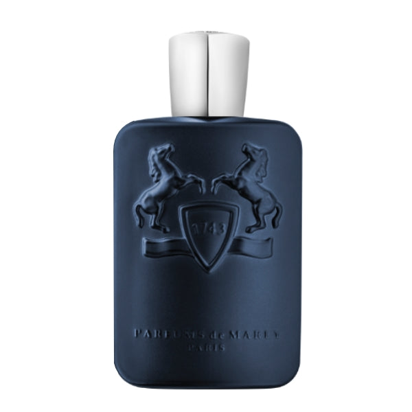 Parfums de Marly - Layton elegante dunkelblaue Flasche mit silbernem Verschluss und erhabenem Pferde-Relief
