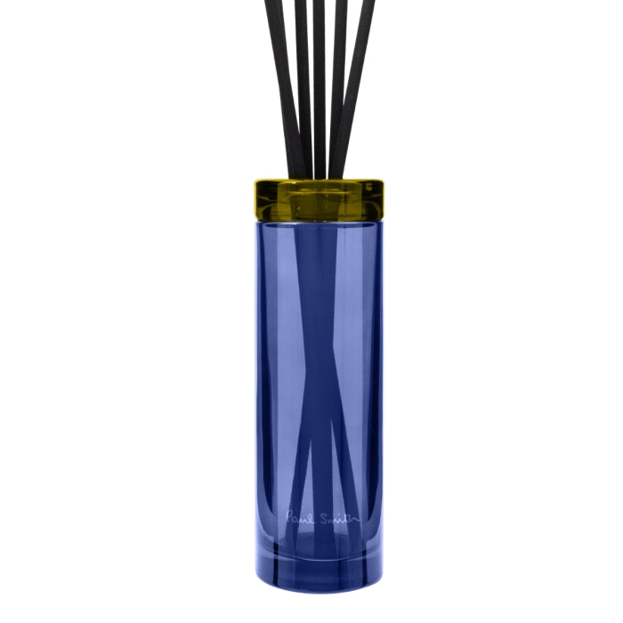 Paul Smith - Leaf - Diffusor im blauen Glas mit grünem Rand und schwarzen Duftstäbchen für frische, blumige Raumdüfte