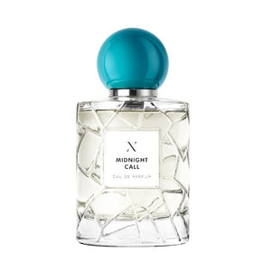 Les Sœurs de Noé - Midnight Call zeigt eleganten Glasflakon mit türkisfarbenem rundem Verschluss auf weißem Hintergrund