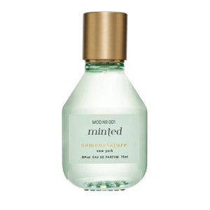 Nomenclature - minted Parfumflakon mit grünlichem Glas und mattem goldfarbenem Verschluss in schlichtem Design