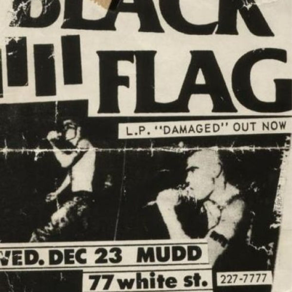 Pantomime - Act 3 Schwarz-weiß Poster mit Punkband Black Flag und Konzertankündigung im Underground-Style