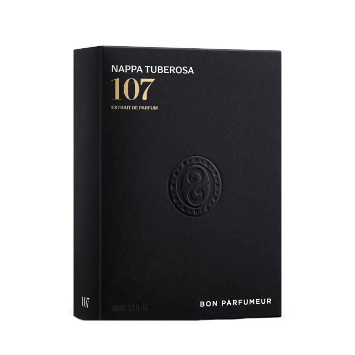 Bon Parfumeur - Les Extraits - 107 Nappa Tuberosa edle schwarze Verpackung mit goldener Schrift und Prägung