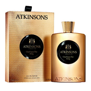 Atkinsons 1799 - Oud Collection - Oud Save The King Parfumflakon und Verpackung in edlem Goldton mit schwarzem Emblem