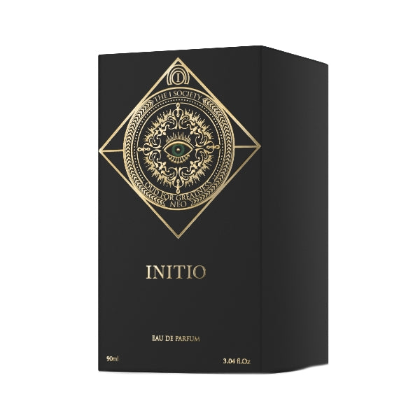 Initio - Black Gold Project - Oud for Greatness Neo Verpackung mit goldener Symbolik auf mattschwarzem Design in edlem Stil