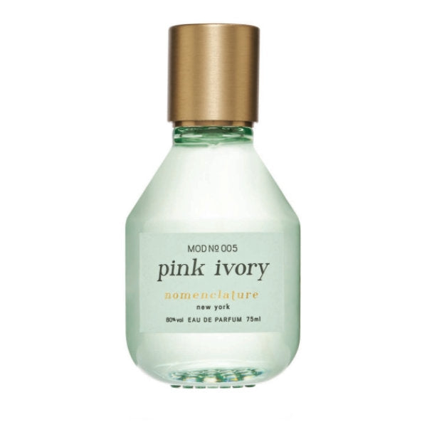 Nomenclature - pink ivory Parfumflakon mit transparentem Glas und goldfarbenem Verschluss in schlichter, eleganter Form