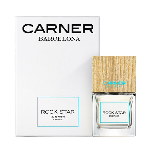 Carner Barcelona - Mediterranean Collection - Rock Star Parfumflakon mit Holzdeckel und schlichter weißer Verpackung