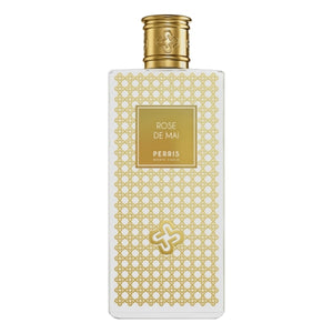 Perris Monte Carlo - Collection de Grasse - Rose de Mai edler rechteckiger Parfumflakon mit goldfarbenem Muster und Verschluss