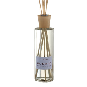 LINARI - Rubino - Diffusor mit klarer Flasche und Holzdeckel für ein frisches weißblumiges Raumduft-Erlebnis