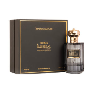 Imperial Parfums - Rubis Imperial elegant gestalteter Flakon mit goldfarbenem Verschluss und passender edler Verpackung